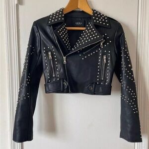 AKIRA Black Studded Leather Jacket